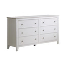 Selena Contemporary White Six-Drawer Dresser