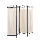 Traditional Black and Gold Four-Panel Folding Screen