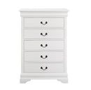 Louis Philippe White Five-Drawer Chest