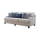 Gwen Recessed Arms Sofa Light Grey