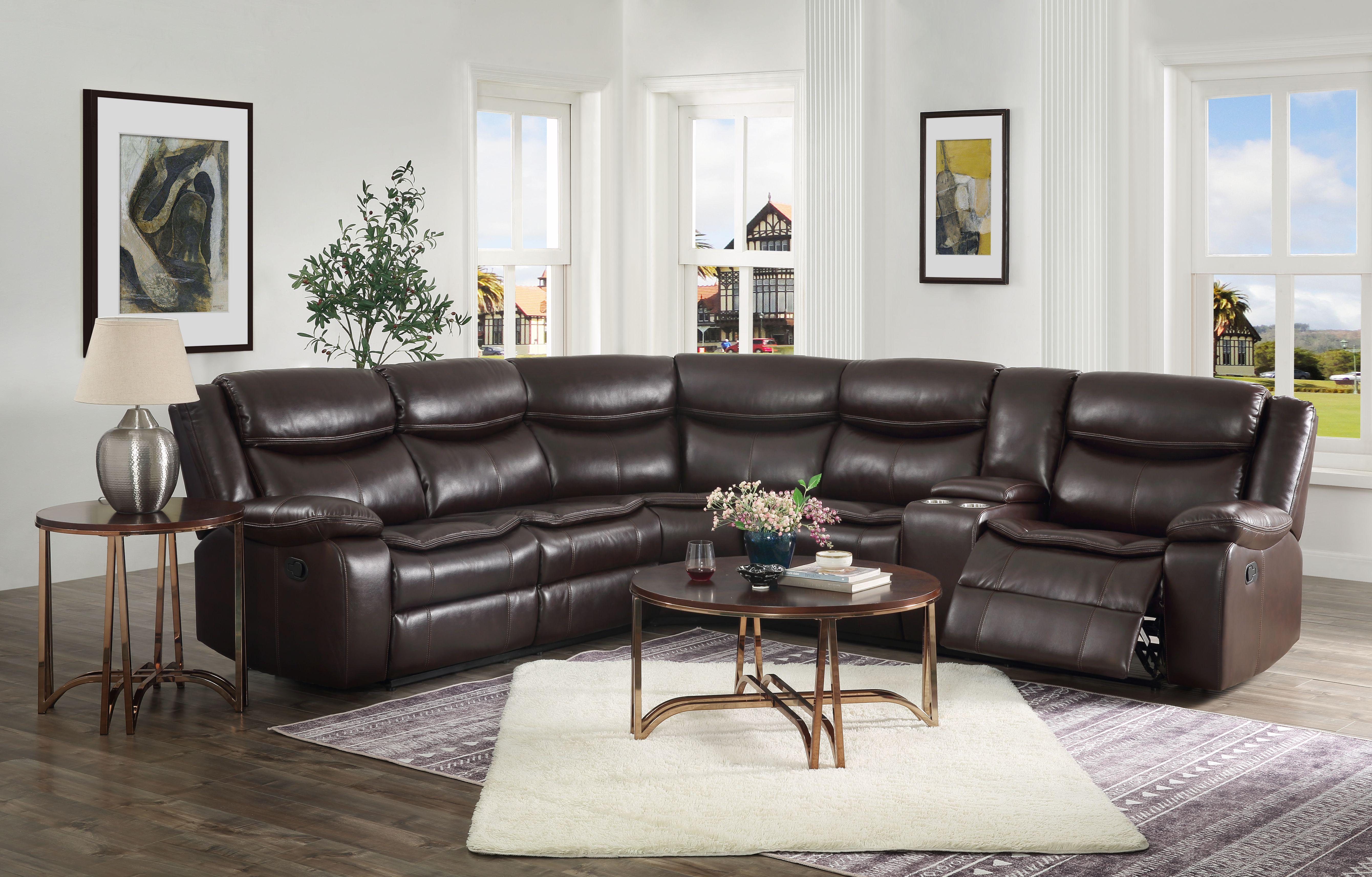 Acme lyssa sectional sofa with deals ottoman