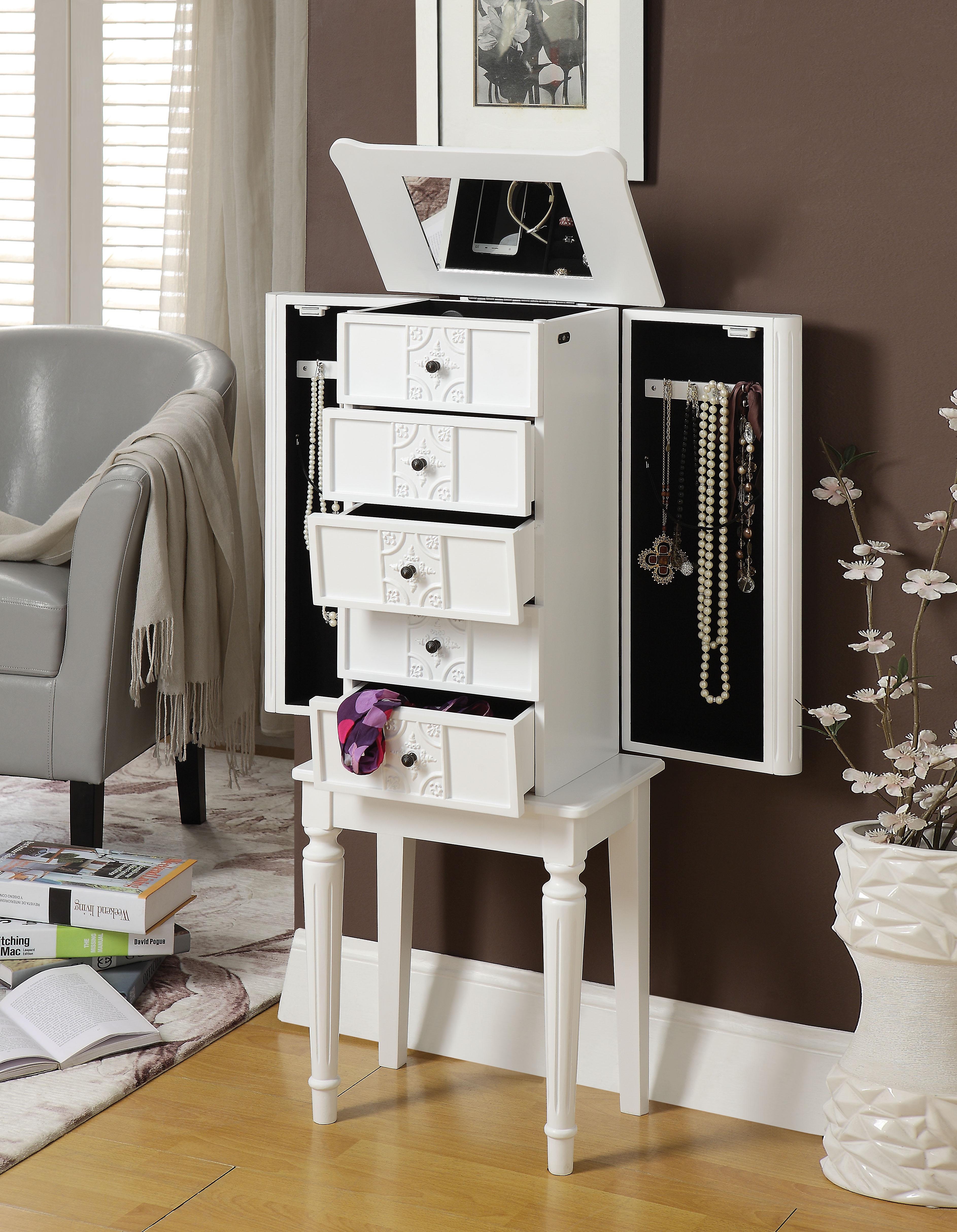 White standing jewelry box cheap