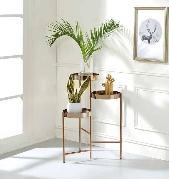 gold indoor plant stand Namid Gold Plant Stand