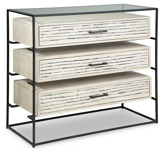 cream and black dresser Inlay Dresser with Black and Cream Stripes
