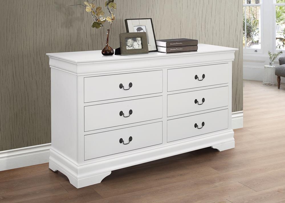 stand up dresser Sikaic Dresser Bedroom Furniture 6 Drawers Dresser with Vertical Large Storage White / Engineered Wood / Modern