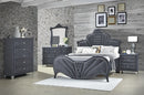 Dante Gray Velvet Queen Bed