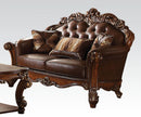 Acme Vendome Loveseat with 2 Pillows in Cherry 52002