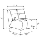 Charlotte Upholstered Curved Armless Chair Ivory