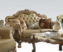Acme Dresden Loveseat w/ 3 Pillows in Gold Patina 53161
