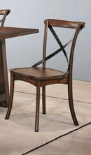 Acme Furniture Kaelyn Side Chair in Dark Oak and Black (Set of 2) 73032