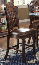 Acme Vendome Counter Height Chair with Tufted Back (Set of 2) in Cherry 62034
