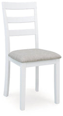 Stonehollow White/Gray Dining Table and Chairs with Bench (Set of 6)