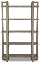 Bergton Distressed Gray Bookcase