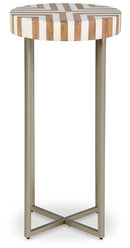 Cartley White/Light Brown Accent Table