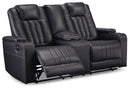 Center Point Black Reclining Loveseat with Console