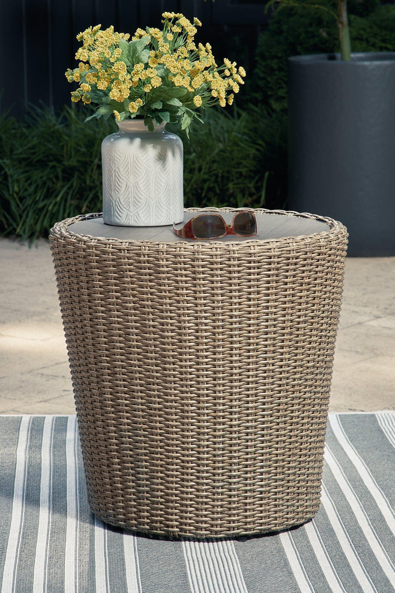 Danson Beige Outdoor End Table