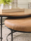 Drezmoore Light Brown/Black Nesting Coffee Table (Set of 2)