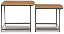 Drezmoore Light Brown/Black Nesting End Table (Set of 2)
