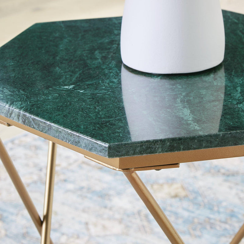 Engelton Green/Gold Accent Table