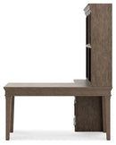 Janismore Weathered Gray 4-Piece Bookcase Wall Unit with Desk