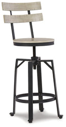 Karisslyn Whitewash/Black Counter Height Bar Stool (Set of 2)