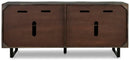 Kevmart Grayish Brown/Black Accent Cabinet
