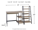 Soho Light Brown/Gunmetal Home Office Desk and Shelf