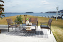 Zariyah Dark Brown Outdoor Love/Chairs/Table Set (Set of 4)