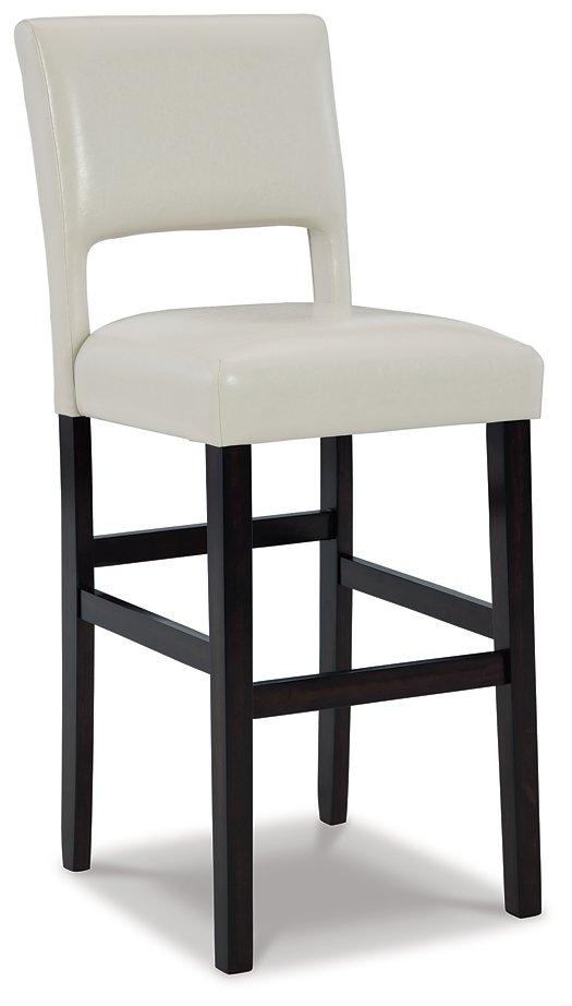 Leektree Ivory/Brown Bar Height Bar Stool (Set of 2)