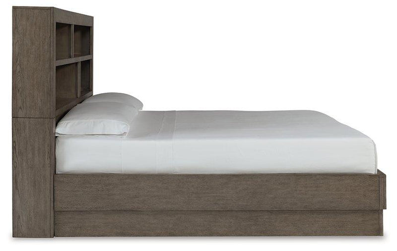 Anibecca Weathered Gray California King Bookcase Bed