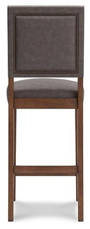 Benmara Grayish Brown/Brown Bar Height Bar Stool (Set of 2)