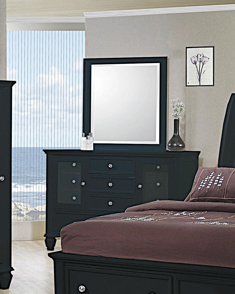 Sandy Beach Black Dresser Mirror