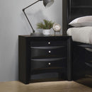 Briana Black Two-Drawer Nightstand With Tray