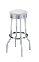 Cleveland Contemporary White Bar-Height Stool