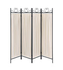 Traditional Black and Gold Four-Panel Folding Screen