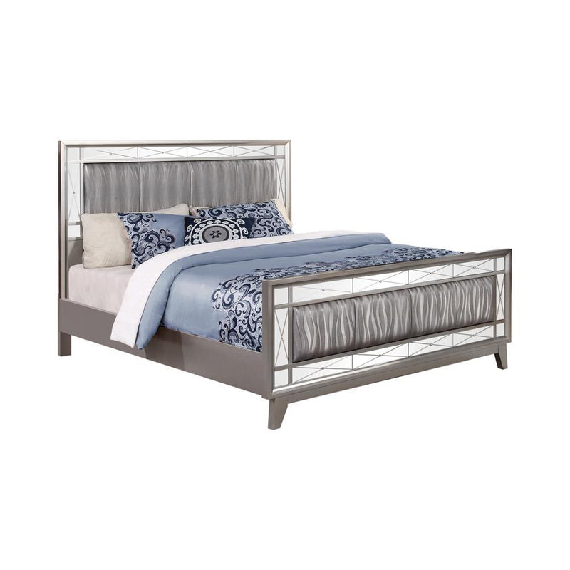 Leighton Contemporary Metallic Full Bed