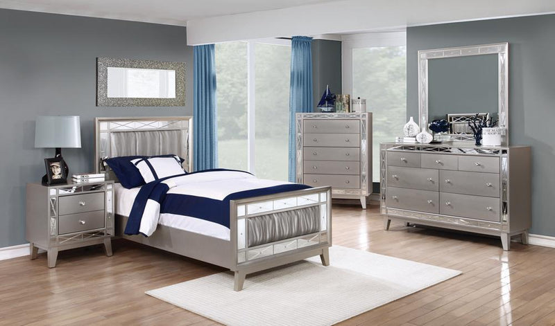 Leighton Contemporary Metallic Twin Bed