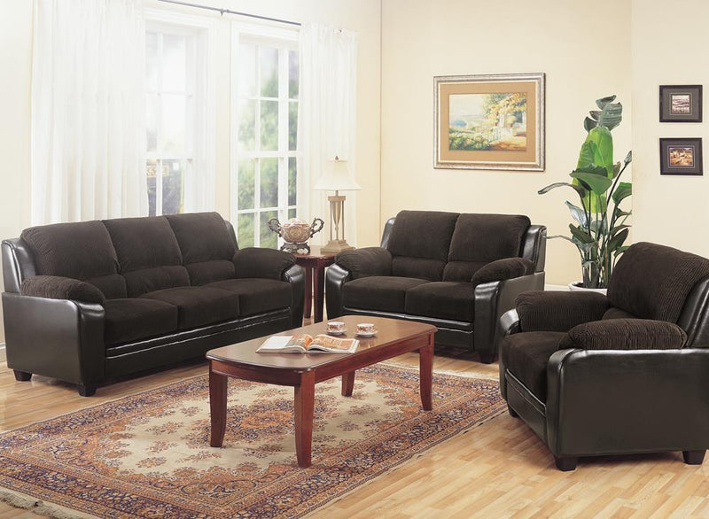 Monika Transitional Chocolate Loveseat