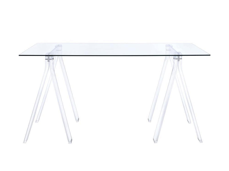 Amaturo Clear Acrylic Sawhorse Writing Desk