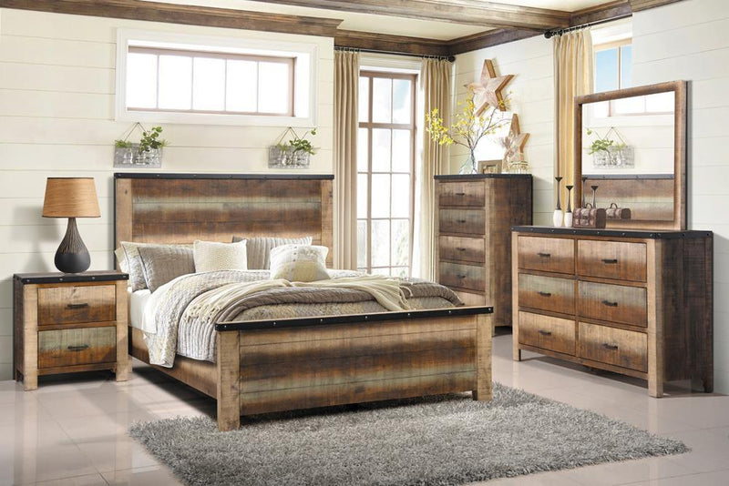 Sembene Bedroom Rustic Antique Multi-Color California King Bed