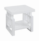 Transitional Glossy White End Table
