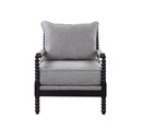 Traditional Grey and Cappuccino Accent Chair
