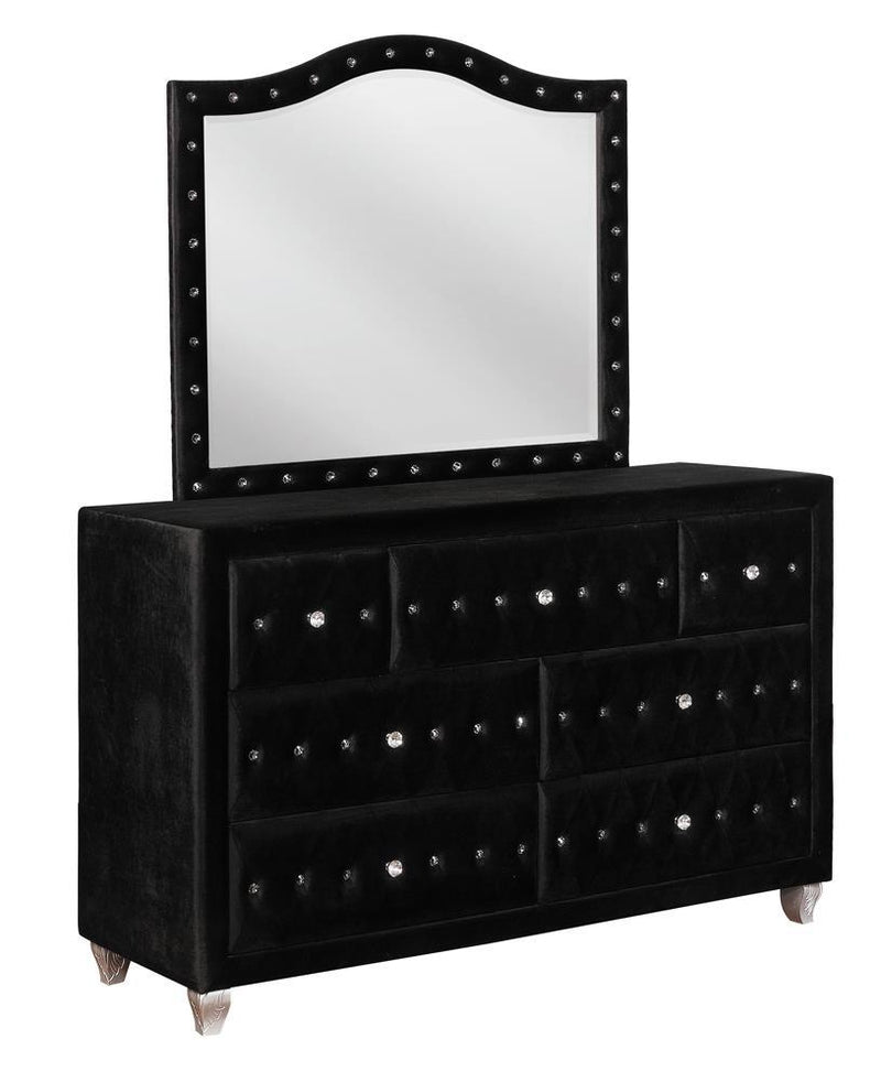 Deanna Contemporary Black and Metallic Mirror