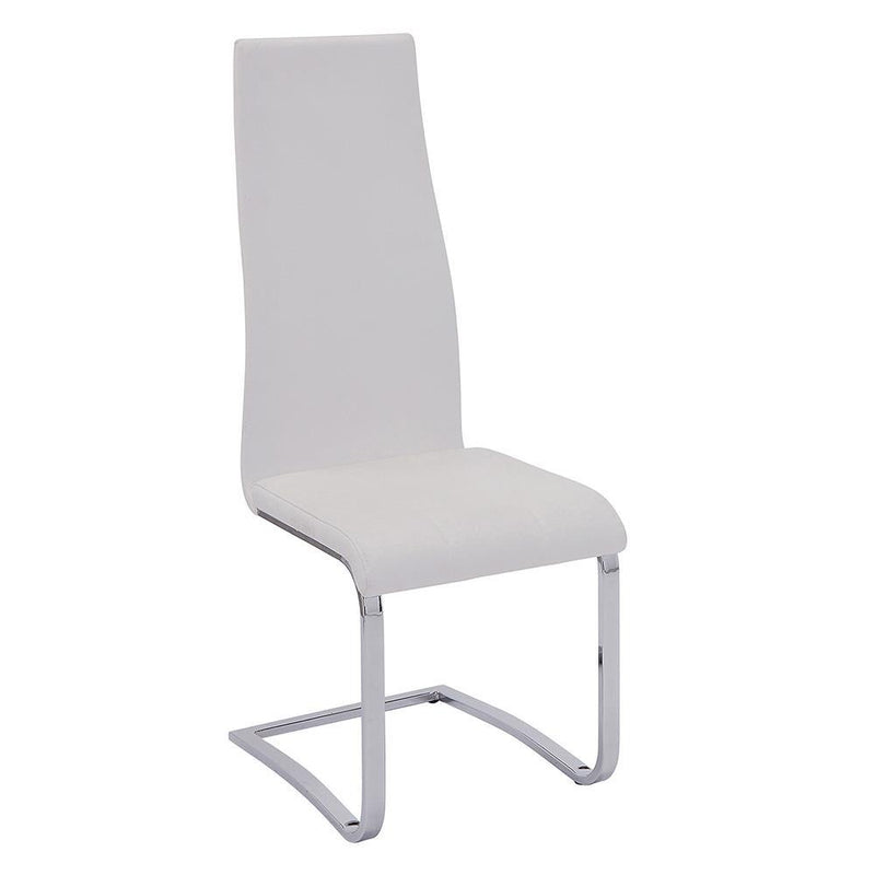 G102310 Contemporary White and Chrome Dining Chair