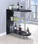 G101063 Contemporary Glossy Black Bar Table