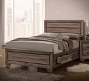 Kauffman Transitional Washed Taupe Queen Bed