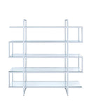 G801304 Contemporary Silver Metal and Glass Bookcase