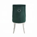 Dekel Green Fabric & Stainless Steel Side Chair