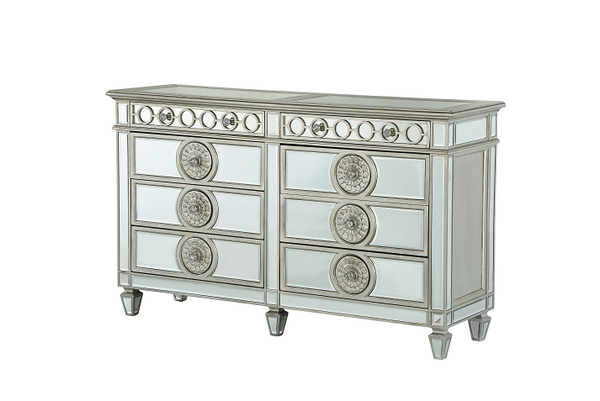 silver mirrored dresser Varian Mirrored Dresser