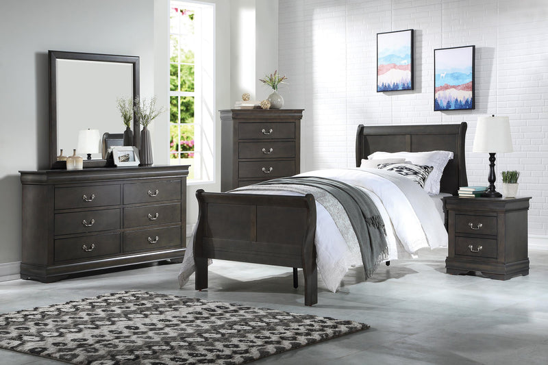 Louis Philippe Dark Gray Twin Bed image